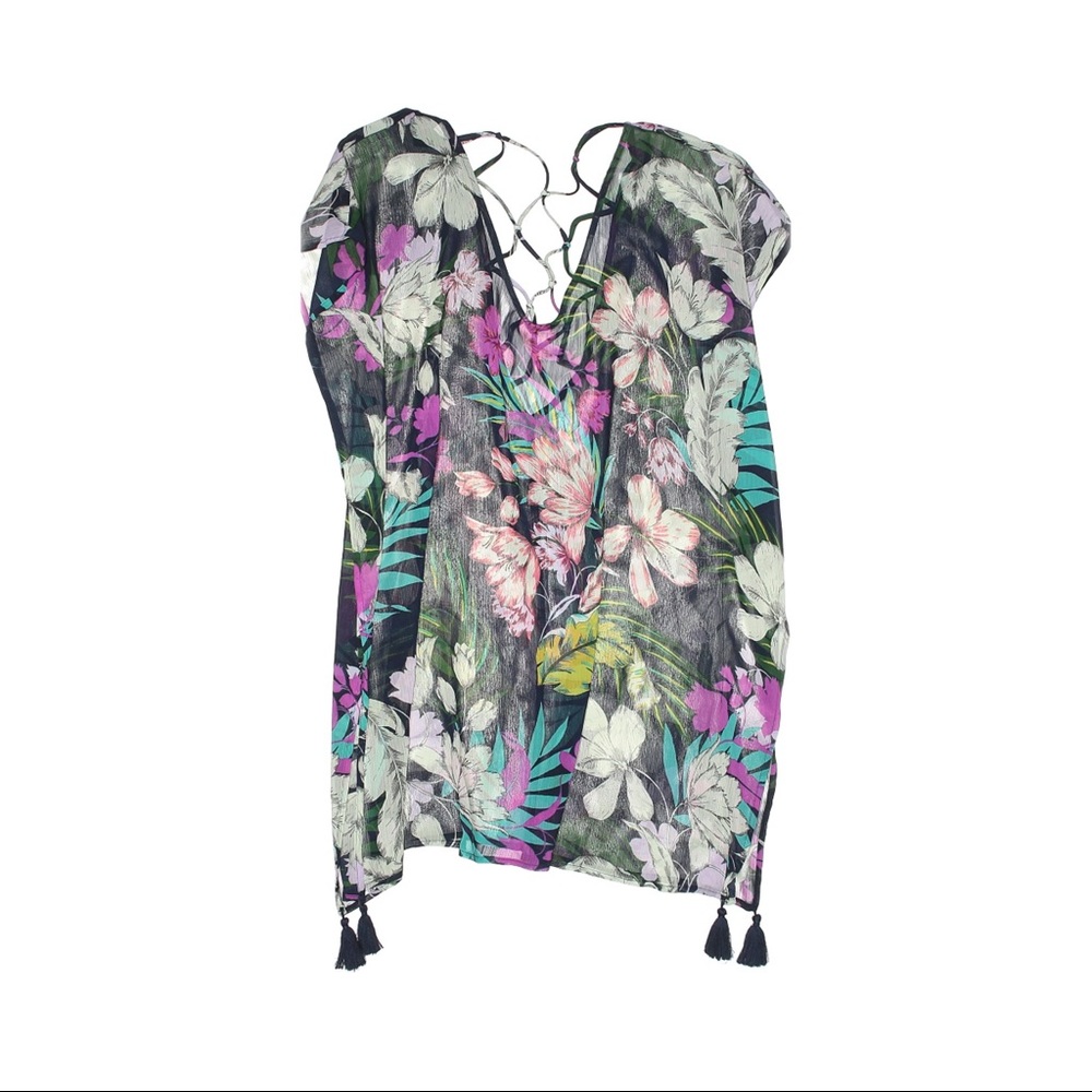 KONA SOL floral sheer cover up size medium